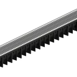 Caniveau PE-PP + grille acier galvanisé - classe A15 - 1000x120 mm - H. 92 mm